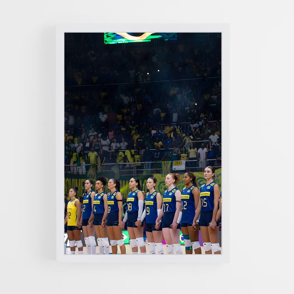 Poster Équipe Brésil en Ligne – affiche Volleyball (vue 3)